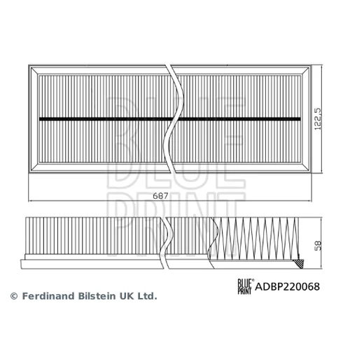Vzduchový filter ADBP220068 (BLUE PRINT) - obr. 1
