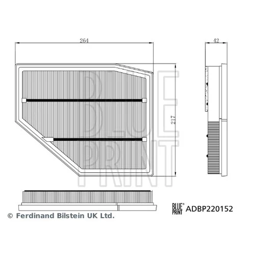 Vzduchový filter ADBP220152 (BLUE PRINT) - obr. 2