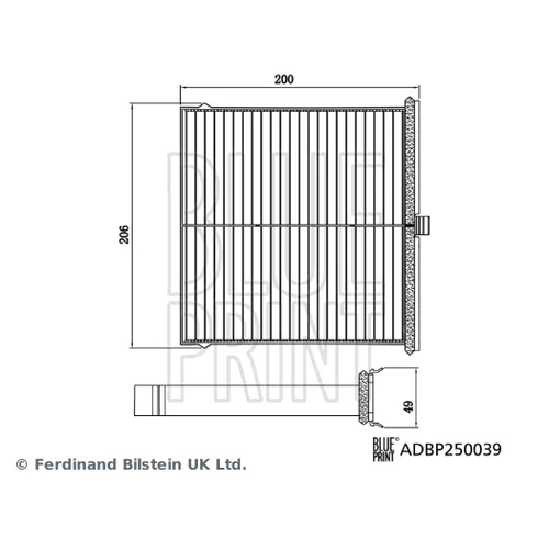 Filter vnútorného priestoru ADBP250039 (BLUE PRINT) - obr. 2