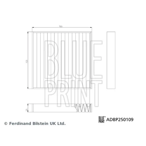 Filter vnútorného priestoru BLUE PRINT ADBP250109