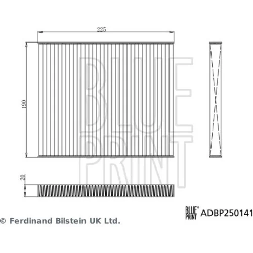 Filter vnútorného priestoru BLUE PRINT ADBP250141