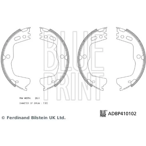 Sada brzdových čeľustí BLUE PRINT ADBP410102