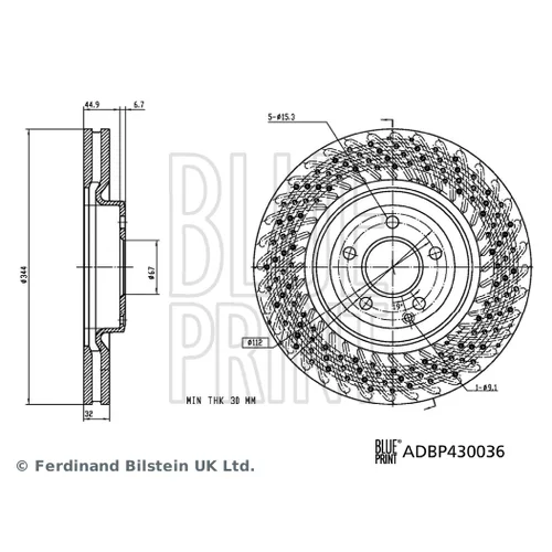 Brzdový kotúč ADBP430036 (BLUE PRINT) - obr. 2
