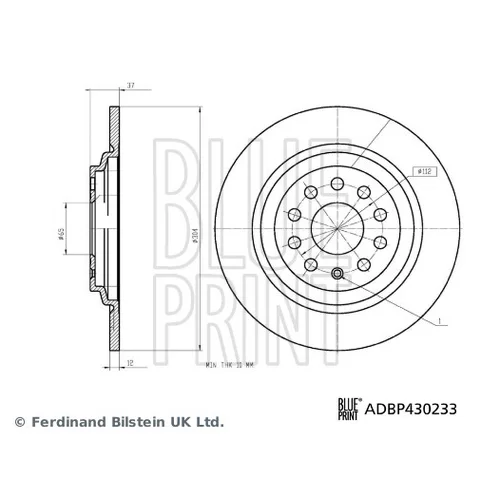 Brzdový kotúč BLUE PRINT ADBP430233