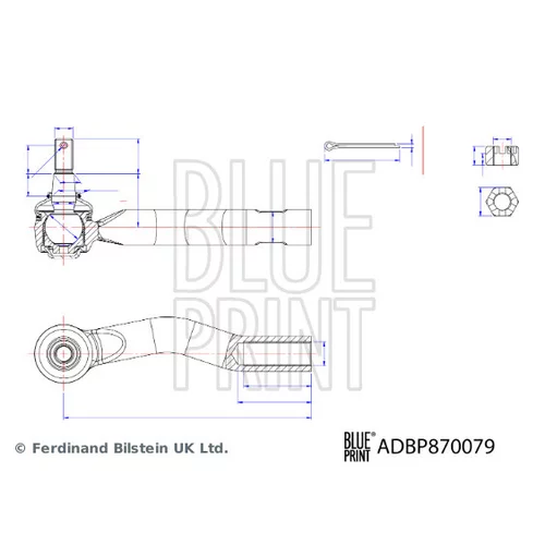 Hlava/čap spojovacej tyče riadenia ADBP870079 (BLUE PRINT) - obr. 2