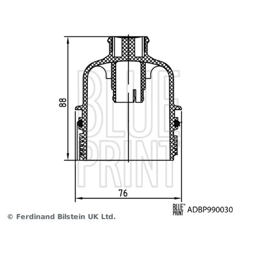 Veko, puzdro olejového filtra ADBP990030 (BLUE PRINT) - obr. 2