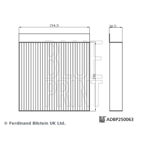 Filter vnútorného priestoru ADBP250063 (BLUE PRINT) - obr. 1