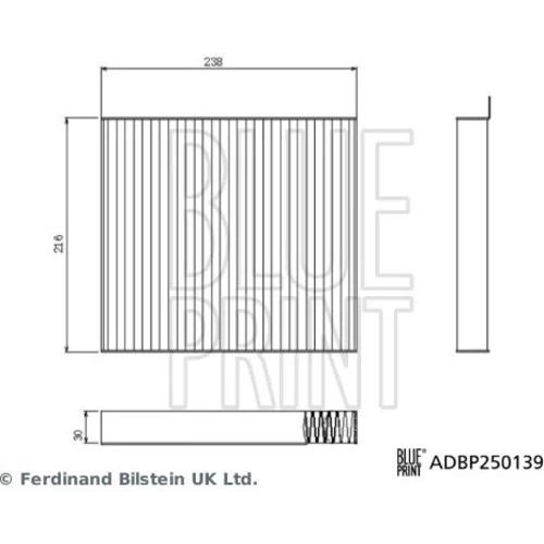 Filter vnútorného priestoru BLUE PRINT ADBP250139