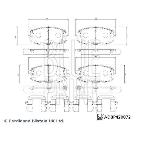 Sada brzdových platničiek kotúčovej brzdy ADBP420072 (BLUE PRINT) - obr. 1