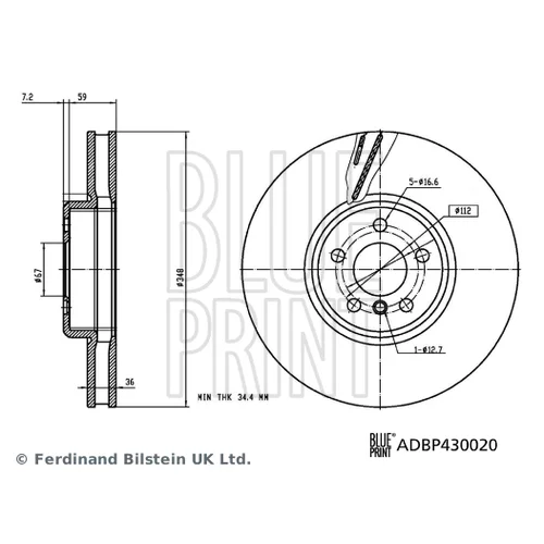 Brzdový kotúč ADBP430020 (BLUE PRINT) - obr. 2