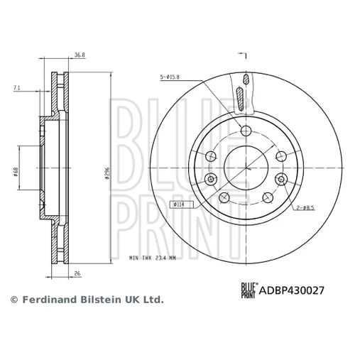 Brzdový kotúč ADBP430027 (BLUE PRINT) - obr. 2