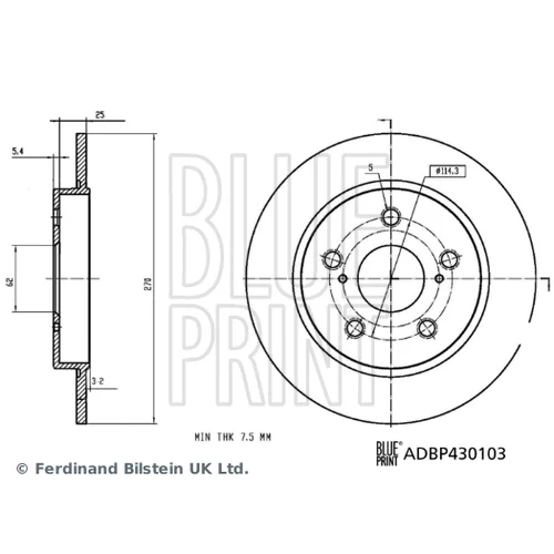 Brzdový kotúč ADBP430103 (BLUE PRINT) - obr. 2