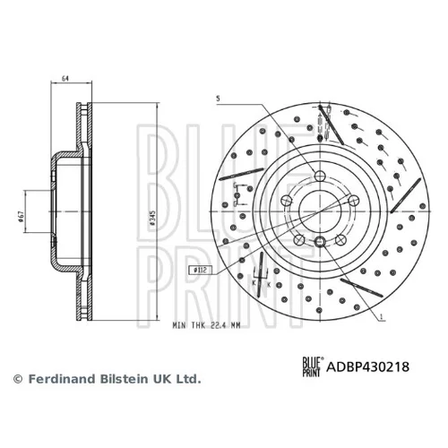 Brzdový kotúč BLUE PRINT ADBP430218