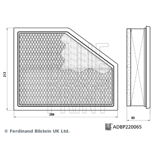 Vzduchový filter ADBP220065 (BLUE PRINT) - obr. 2