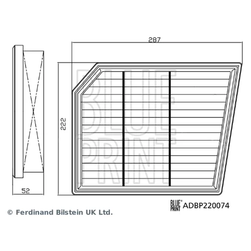 Vzduchový filter ADBP220074 (BLUE PRINT) - obr. 1