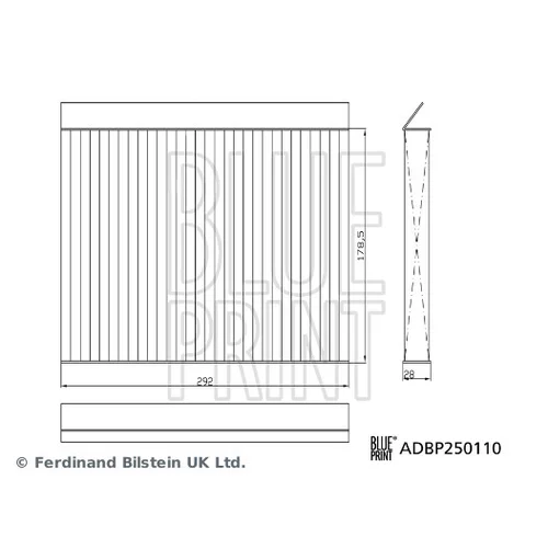 Filter vnútorného priestoru BLUE PRINT ADBP250110