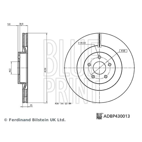 Brzdový kotúč ADBP430013 (BLUE PRINT) - obr. 2