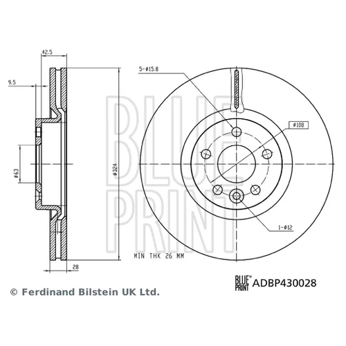 Brzdový kotúč ADBP430028 (BLUE PRINT) - obr. 2