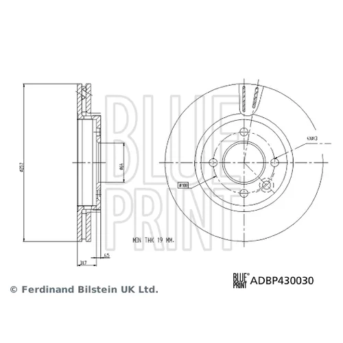 Brzdový kotúč ADBP430030 (BLUE PRINT) - obr. 2