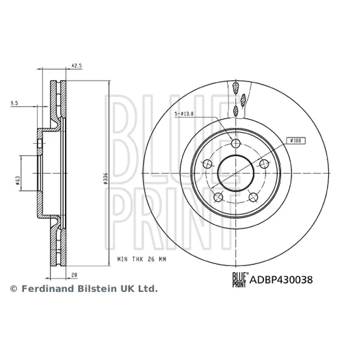 Brzdový kotúč ADBP430038 (BLUE PRINT) - obr. 2