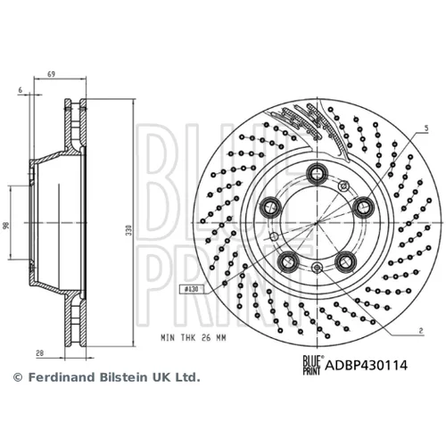 Brzdový kotúč ADBP430114 (BLUE PRINT) - obr. 2