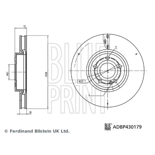 Brzdový kotúč BLUE PRINT ADBP430179