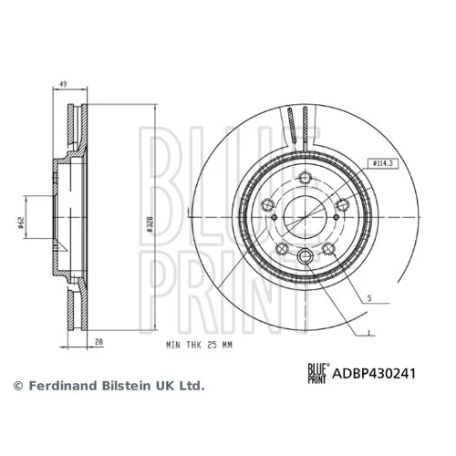 Brzdový kotúč BLUE PRINT ADBP430241