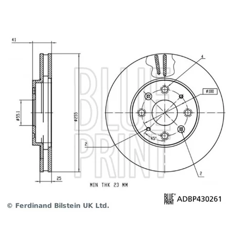 Brzdový kotúč BLUE PRINT ADBP430261