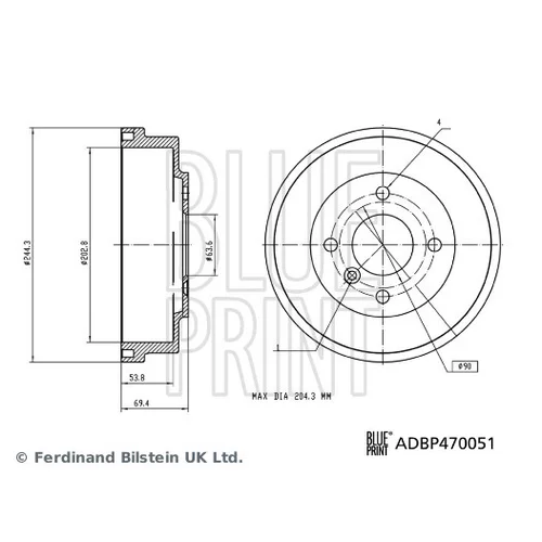 Brzdový bubon BLUE PRINT ADBP470051