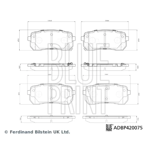 Sada brzdových platničiek kotúčovej brzdy ADBP420075 (BLUE PRINT) - obr. 1