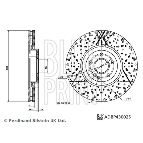 Brzdový kotúč ADBP430025 (BLUE PRINT) - obr. 1