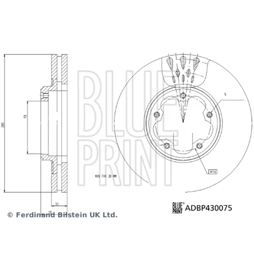 Brzdový kotúč ADBP430075 (BLUE PRINT) - obr. 2