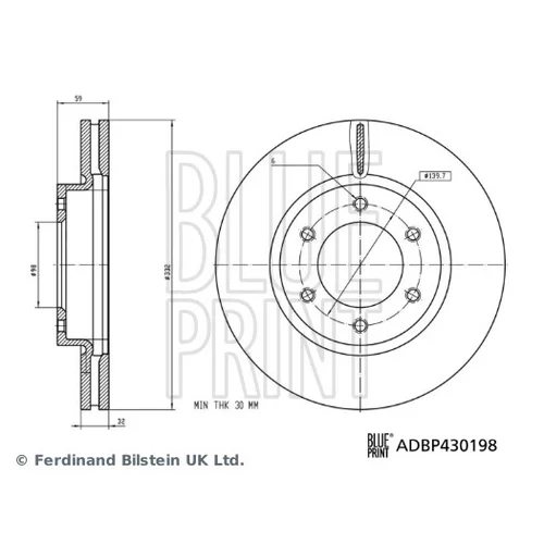 Brzdový kotúč BLUE PRINT ADBP430198
