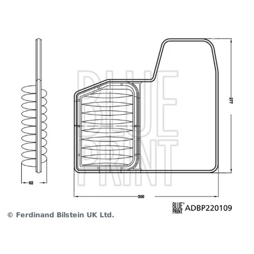 Vzduchový filter ADBP220109 (BLUE PRINT) - obr. 2