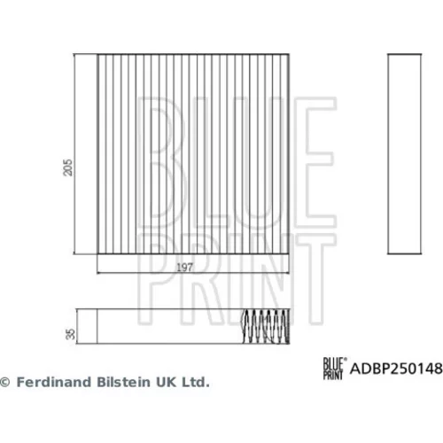 Filter vnútorného priestoru BLUE PRINT ADBP250148