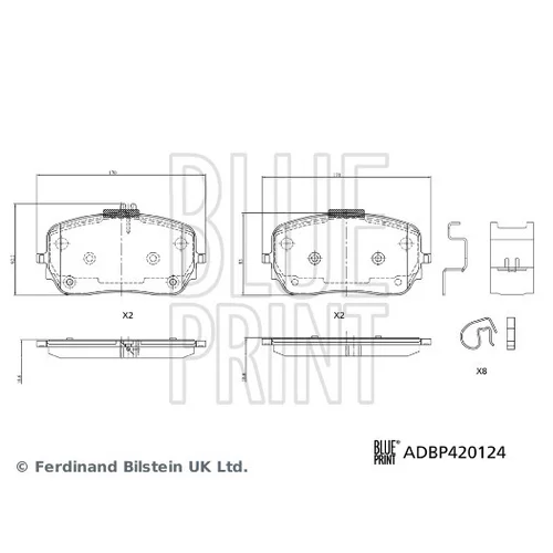 Sada brzdových platničiek kotúčovej brzdy ADBP420124 (BLUE PRINT) - obr. 1