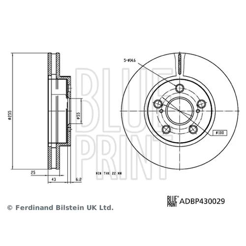 Brzdový kotúč ADBP430029 (BLUE PRINT) - obr. 2