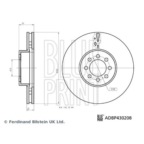 Brzdový kotúč BLUE PRINT ADBP430208