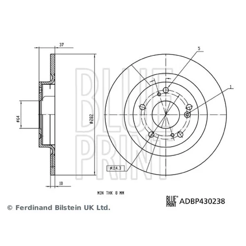 Brzdový kotúč BLUE PRINT ADBP430238