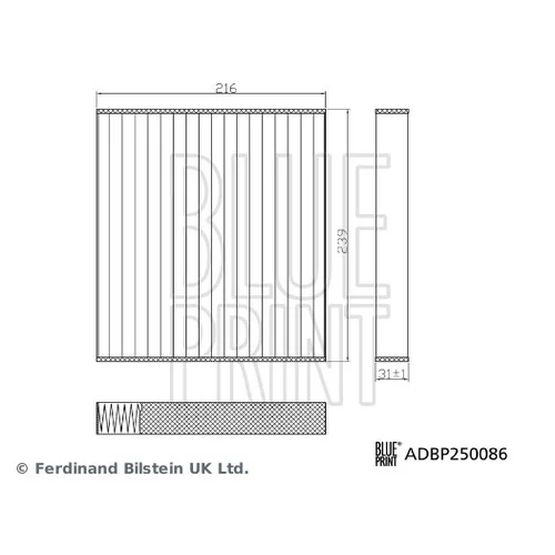 Filter vnútorného priestoru ADBP250086 (BLUE PRINT) - obr. 1