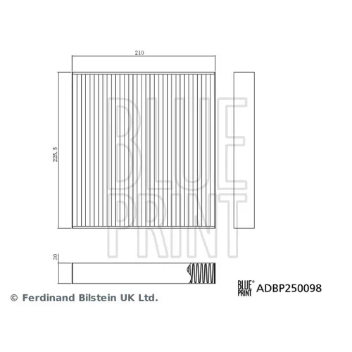 Filter vnútorného priestoru BLUE PRINT ADBP250098