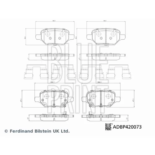 Sada brzdových platničiek kotúčovej brzdy ADBP420073 (BLUE PRINT) - obr. 1