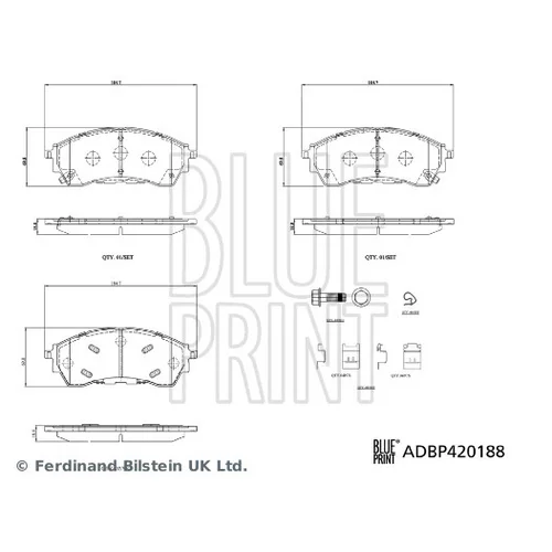 Sada brzdových platničiek kotúčovej brzdy BLUE PRINT ADBP420188