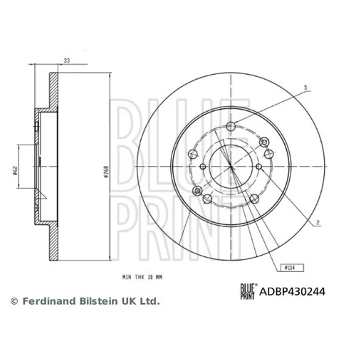 Brzdový kotúč BLUE PRINT ADBP430244