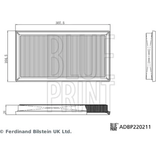 Vzduchový filter BLUE PRINT ADBP220211