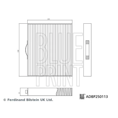 Filter vnútorného priestoru BLUE PRINT ADBP250113