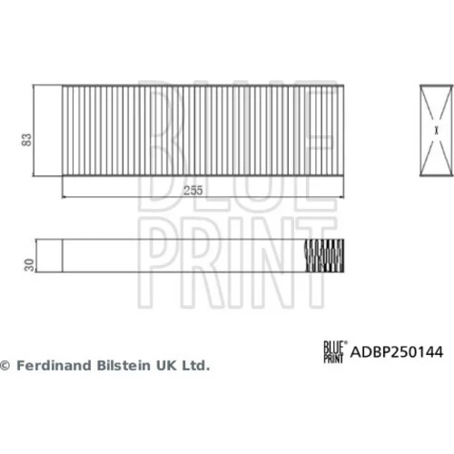 Súprava filtrov, vzduch vnútorného priestoru BLUE PRINT ADBP250144
