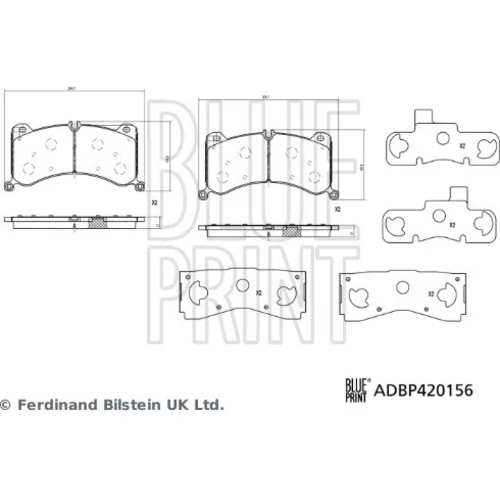 Sada brzdových platničiek kotúčovej brzdy BLUE PRINT ADBP420156