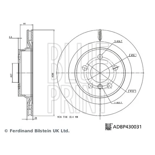 Brzdový kotúč ADBP430031 (BLUE PRINT) - obr. 2