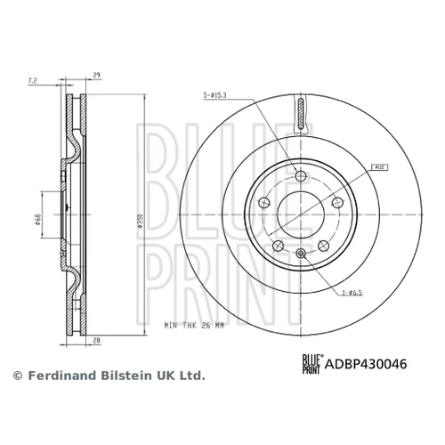 Brzdový kotúč ADBP430046 (BLUE PRINT) - obr. 2